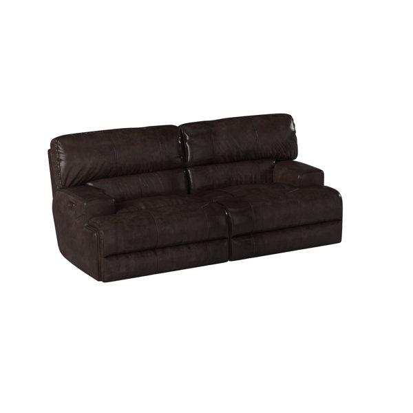 Lark Manor Anjuman 93" Leather Match Pillow Top Arm Reclining Sofa
